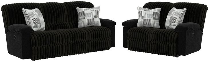 Comet Black Lay Flat Reclining Living Room Set