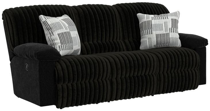 Comet Black 85" Lay Flat Reclining Sofa