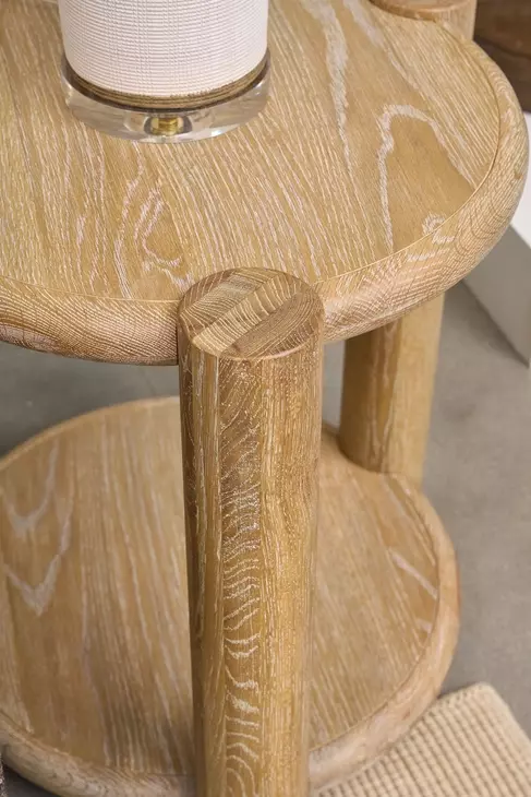 Taos Toasted Hemlock Round Chairside Table