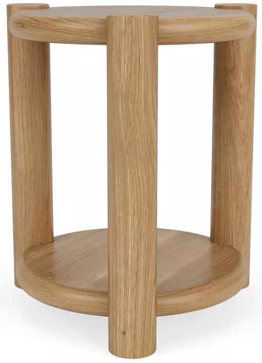 Taos Toasted Hemlock Round Chairside Table
