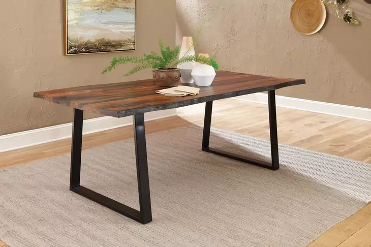 Ditman Grey Sheesham and Black Dining Table