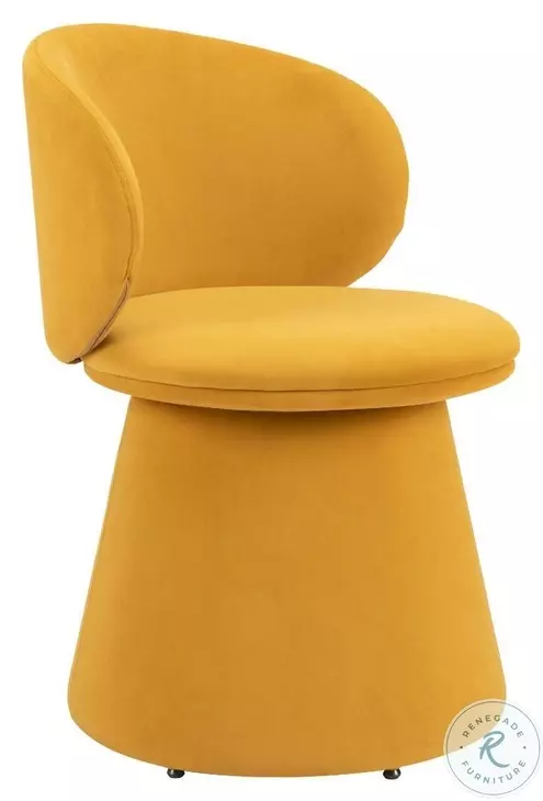 Oblic Orange Swivel Dining Chair