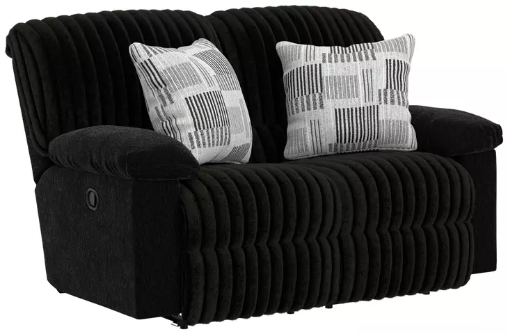 Comet Black 60" Lay Flat Reclining Loveseat