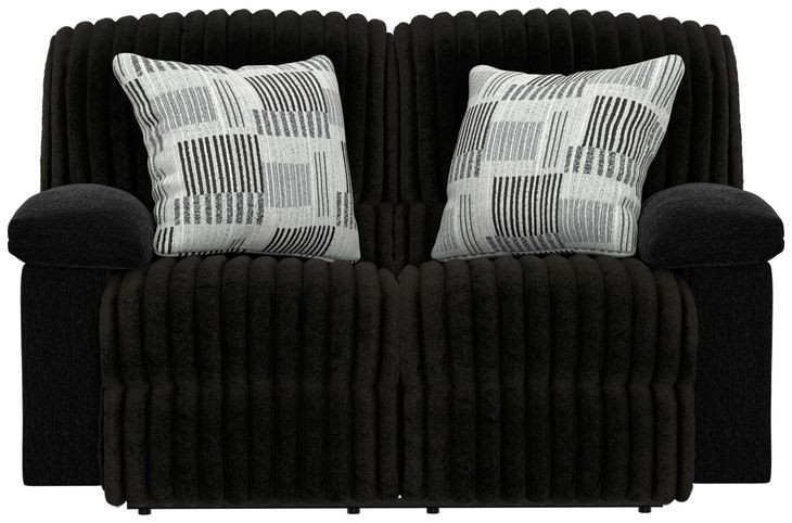 Comet Black 60" Lay Flat Reclining Loveseat