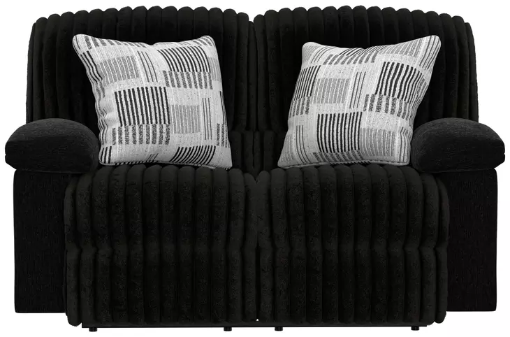 Comet Black 60" Lay Flat Reclining Loveseat