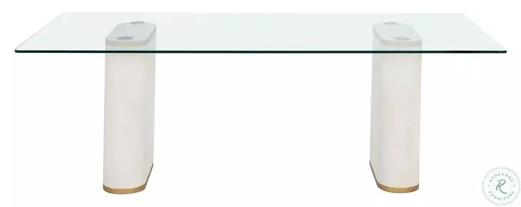 Aemond Clear And White Dining Table