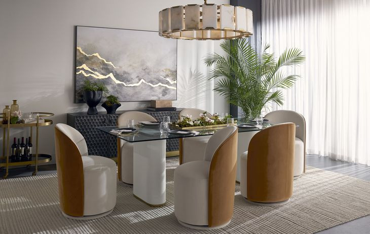 Aemond Clear And White Dining Table