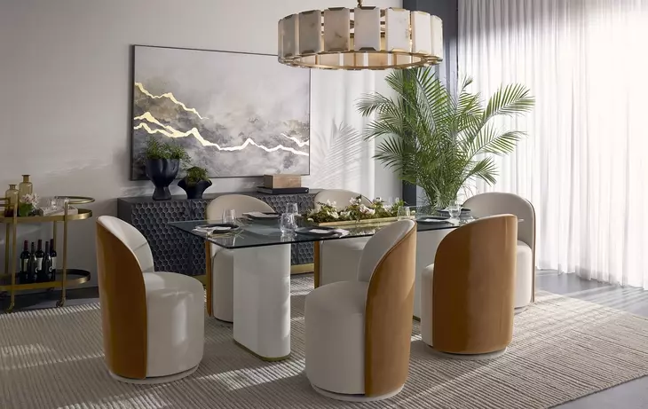 Aemond Clear And White Dining Table