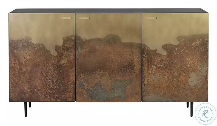 Auburn Antique Brass And Black Sideboard