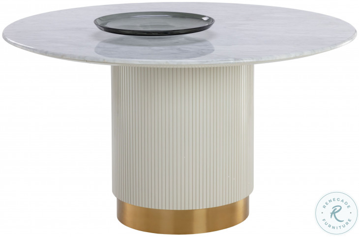 Paloma White And Cream Round Dining Table