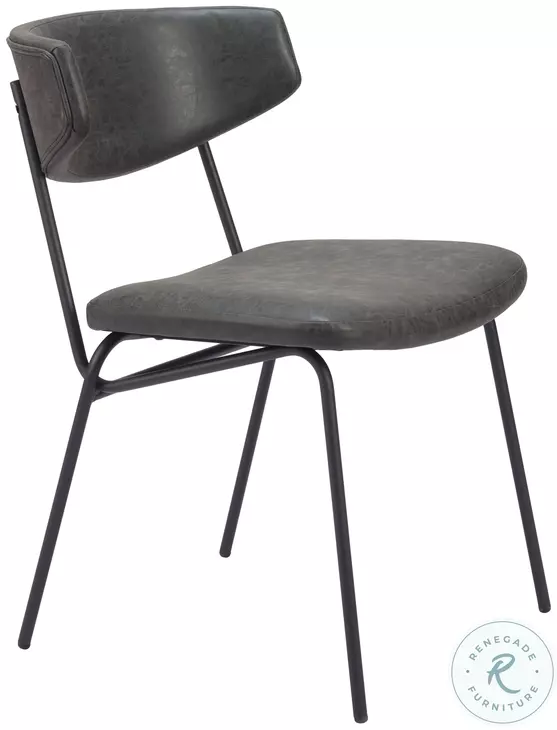 Charon Vintage Black Dining Chair Set Of 2