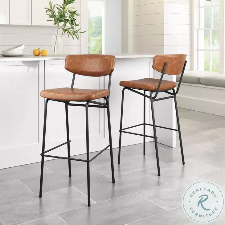 Charon Barstool (Set of 2) Vintage Brown main image 0
