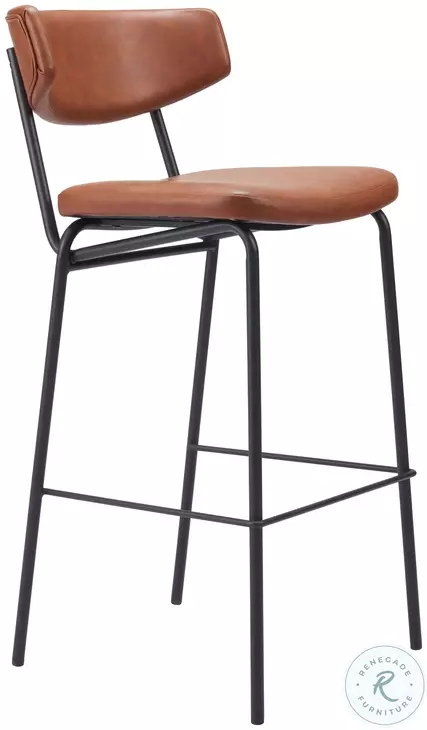 Charon Vintage Brown Bar Stool Set Of 2