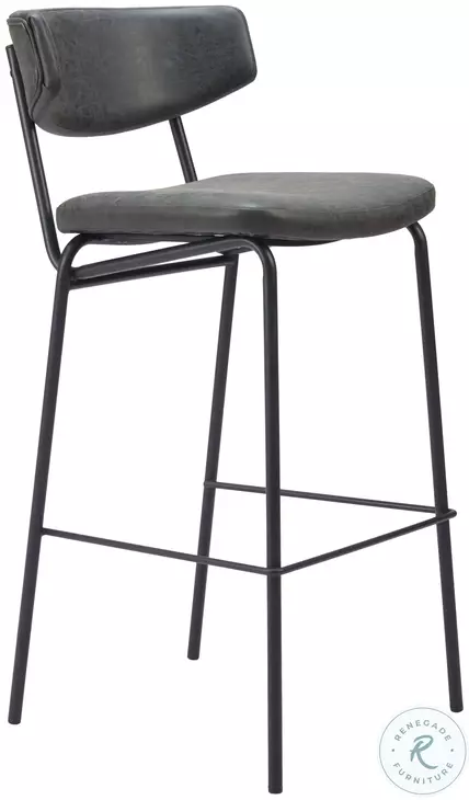 Charon Vintage Black Bar Stool Set Of 2
