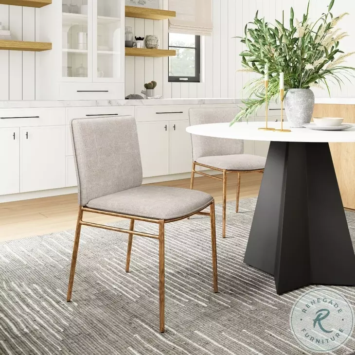 Nordvest Beige And Gold Dining Chair