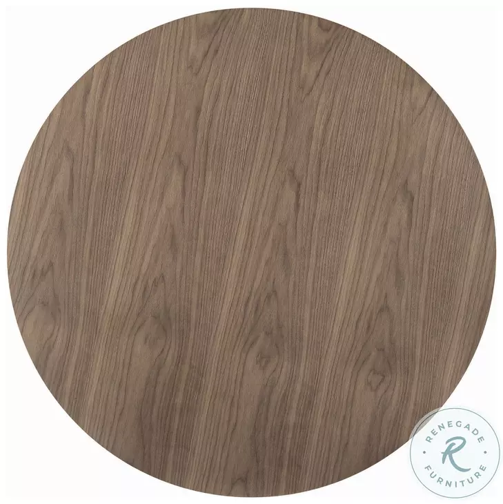 Clora Walnut and Black Round Dining Table
