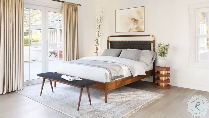 Netz Black And Walnut King Panel Bed