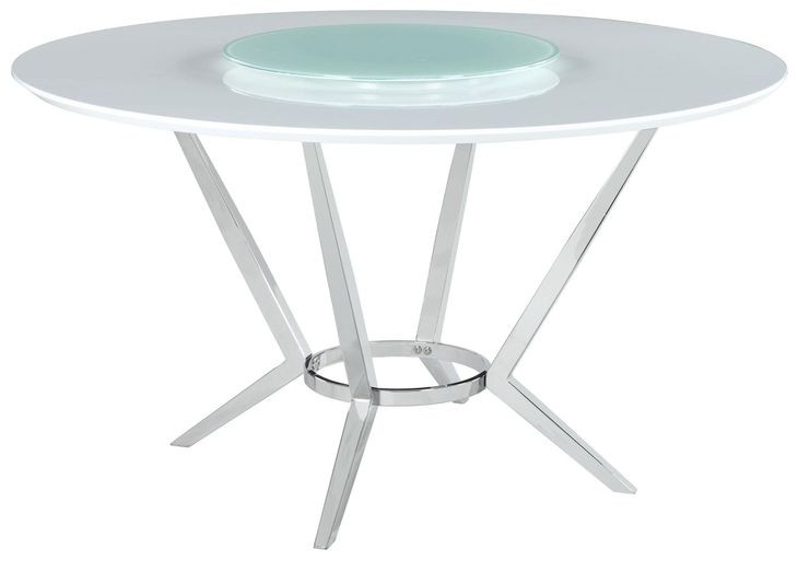 Abby White And Chrome Dining Table