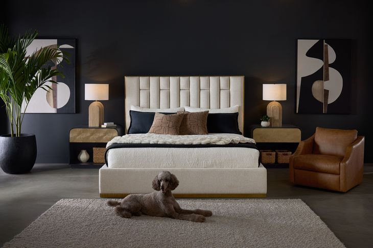 Algarve Matte Black And Gold Nightstand