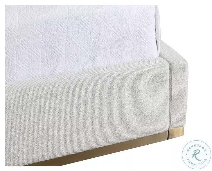 Hiro Rhea Light Barley King Upholstered Panel Bed
