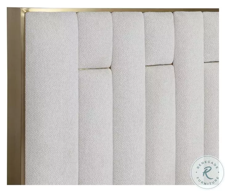 Hiro Rhea Light Barley King Upholstered Panel Bed