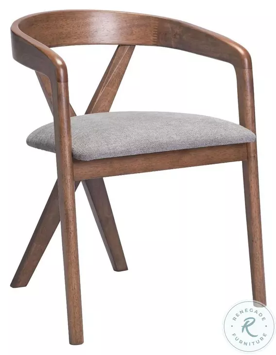 Cairo Dove Gray And Walnut Dining Chair