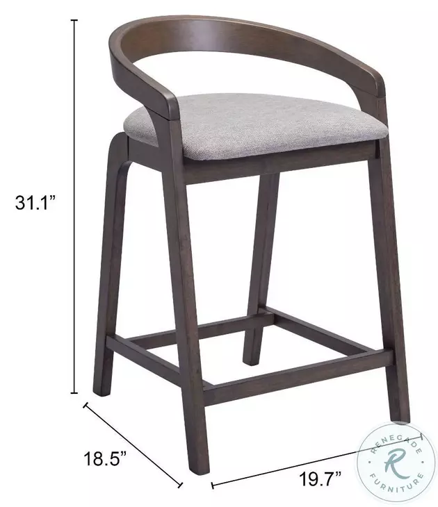 Troy Dove Gray And Espresso Counter Height Stool Set Of 2