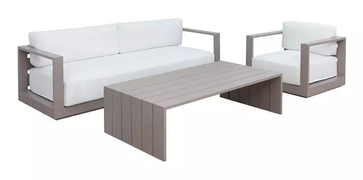 Tavira Stinson White Performance Fabric Upholstered Outdoor Arm Chair