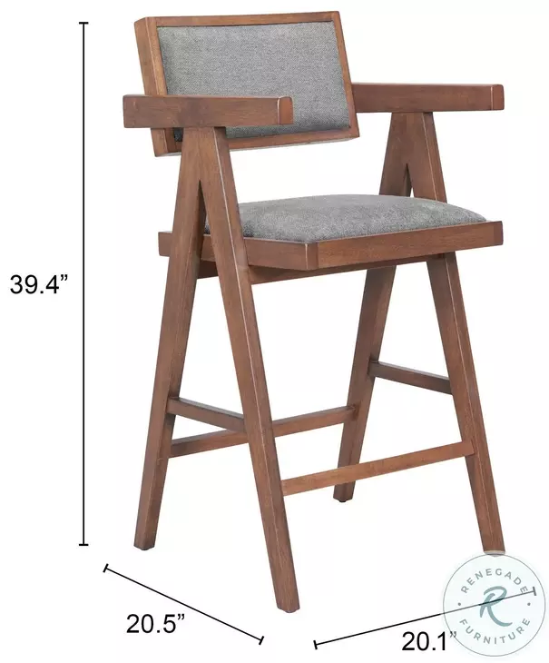 Delhi Gray Counter Height Stool Set Of 2