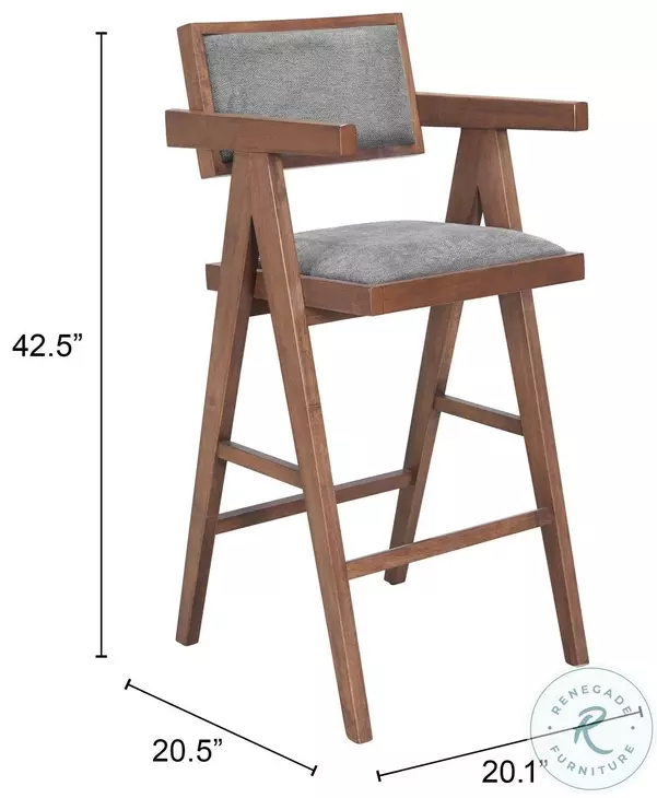 Delhi Gray Bar Stool Set Of 2