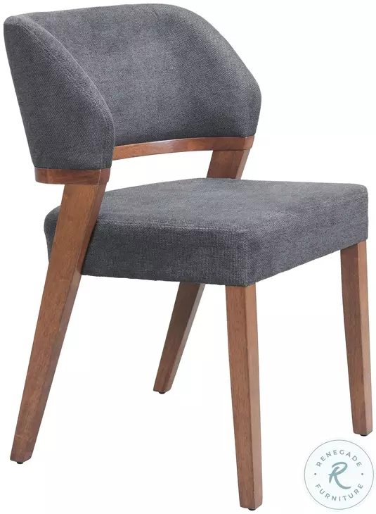 Sunobu Azure Gray And Walnut Dining Chair Set Of 2