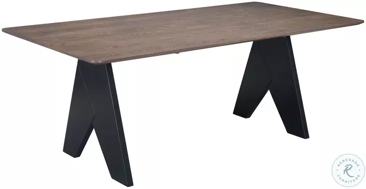 Lisse Espresso And Black Rectangular Dining Table