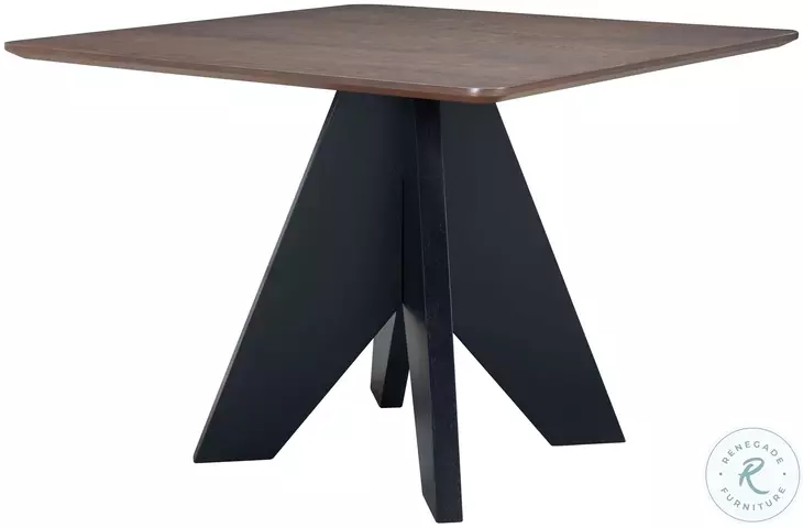 Lisse Espresso And Black Square Dining Table