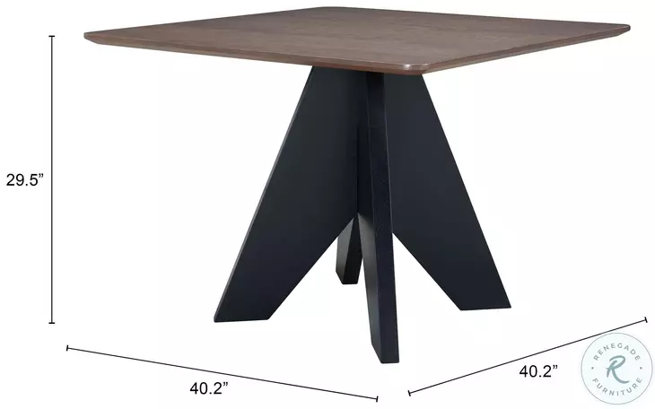 Lisse Espresso And Black Square Dining Table
