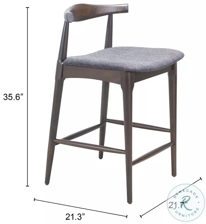 Tuzka Gray Counter Height Stool Set Of 2