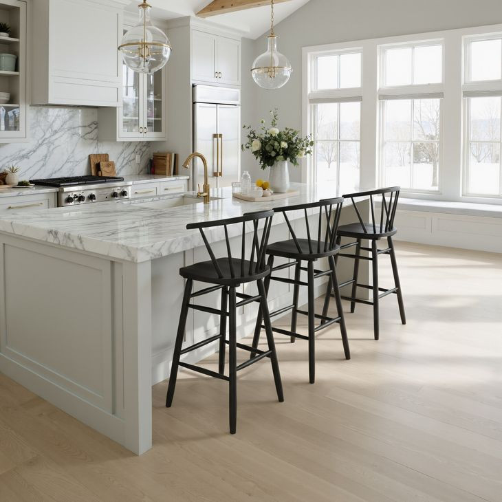 Stenger Black Bar Stool Set of 2