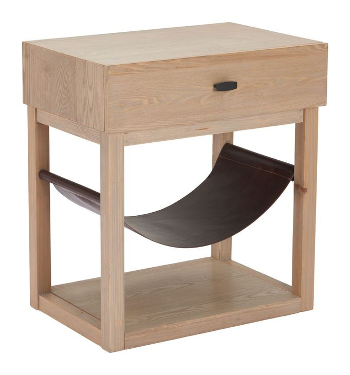 Haram Natural Rectangular Side Table