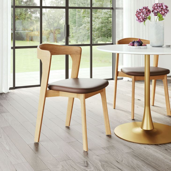 Pioro Brown Upholstered Dining Chair Set of 2