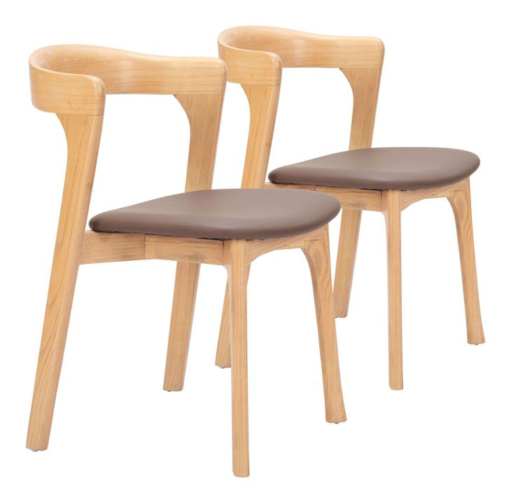Pioro Brown Upholstered Dining Chair Set of 2