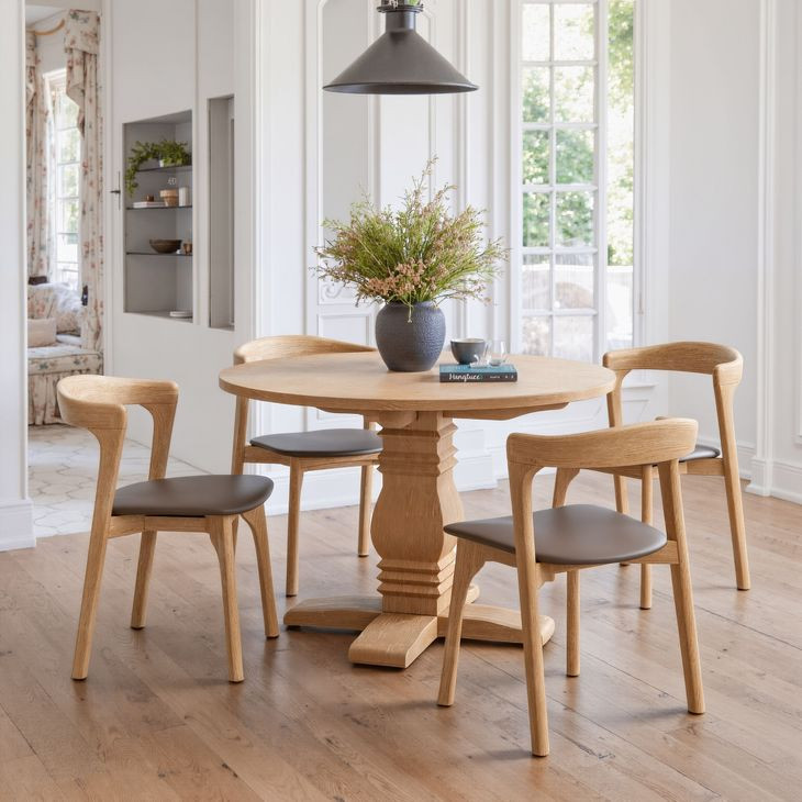 Tabi Brown Round Dining Room Set