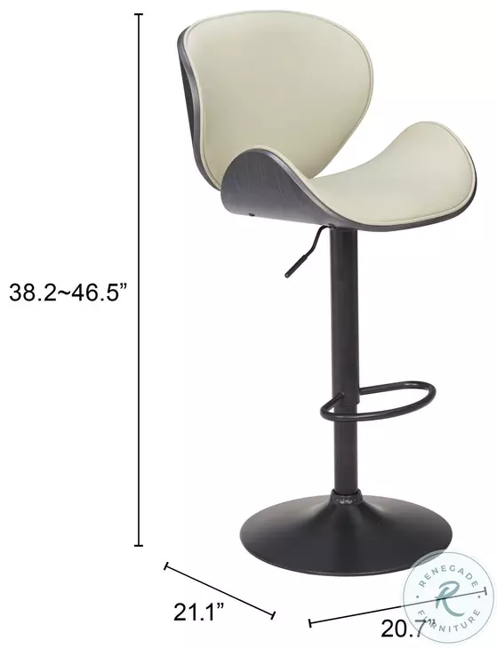 Meyane Gray Adjustable Bar Stool