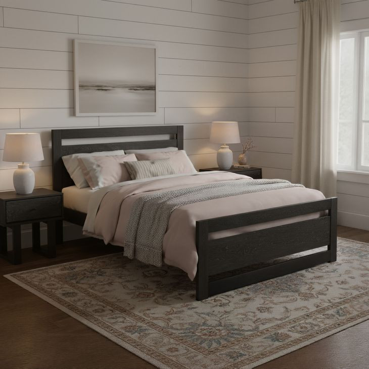 Repos Black Queen Panel Bed