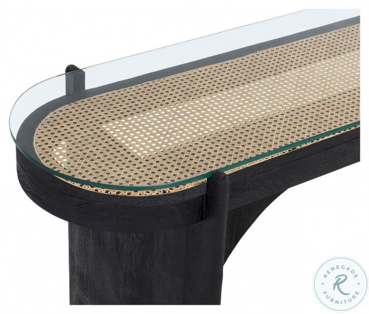 Adora Clear And Black Console Table