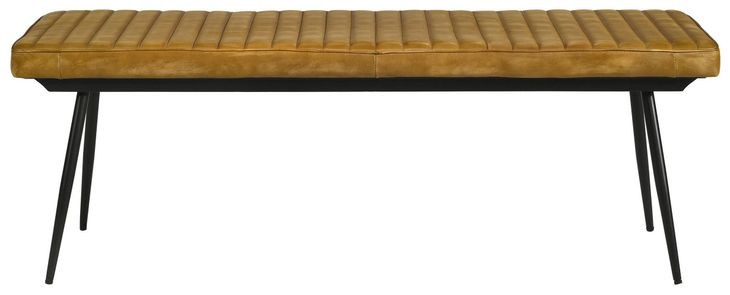 Misty Camel And Black Cushion Side Bench