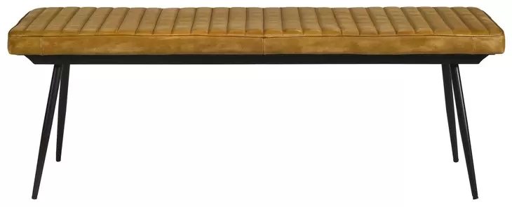 Misty Camel And Black Cushion Side Bench