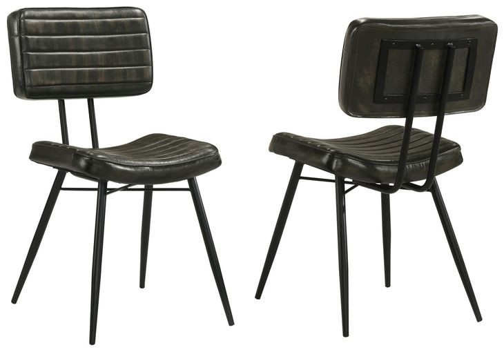 Partridge Espresso And Black Padded Side Chair Set of 2