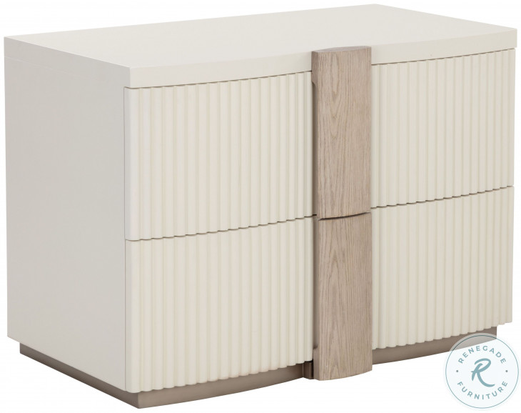 Venetta Cream And Warm Brass Nightstand