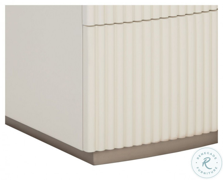 Venetta Cream And Warm Brass Nightstand