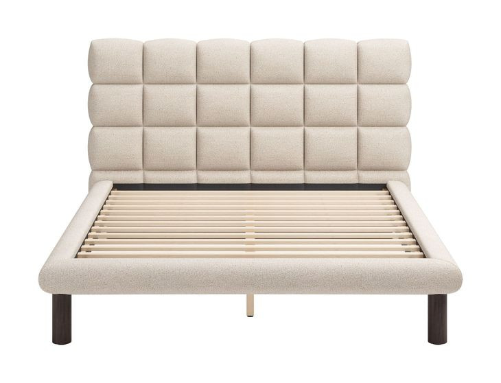 Placid Beige Queen Upholstered Panel Bed