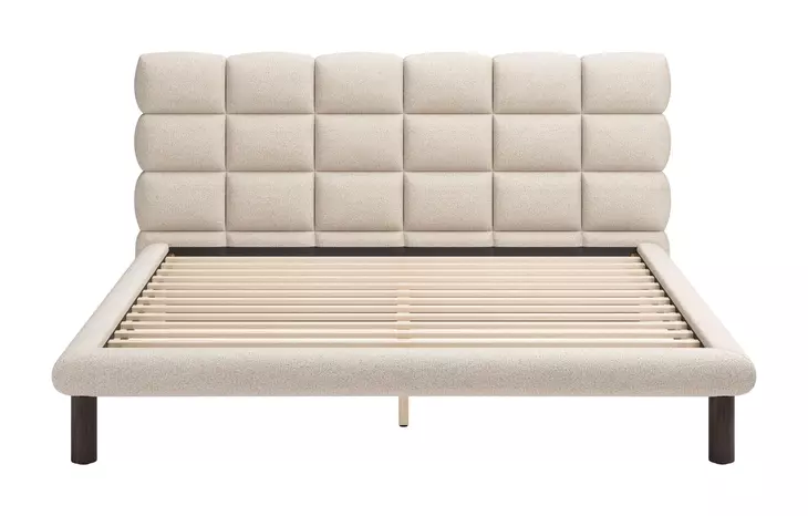 Placid Beige King Upholstered Panel Bed